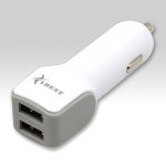 Wholesale Universal Dual Car Power Smart Adapter Charger 2.1A (White)